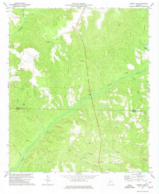 1972 County Line, GA - Georgia - USGS Topographic Map