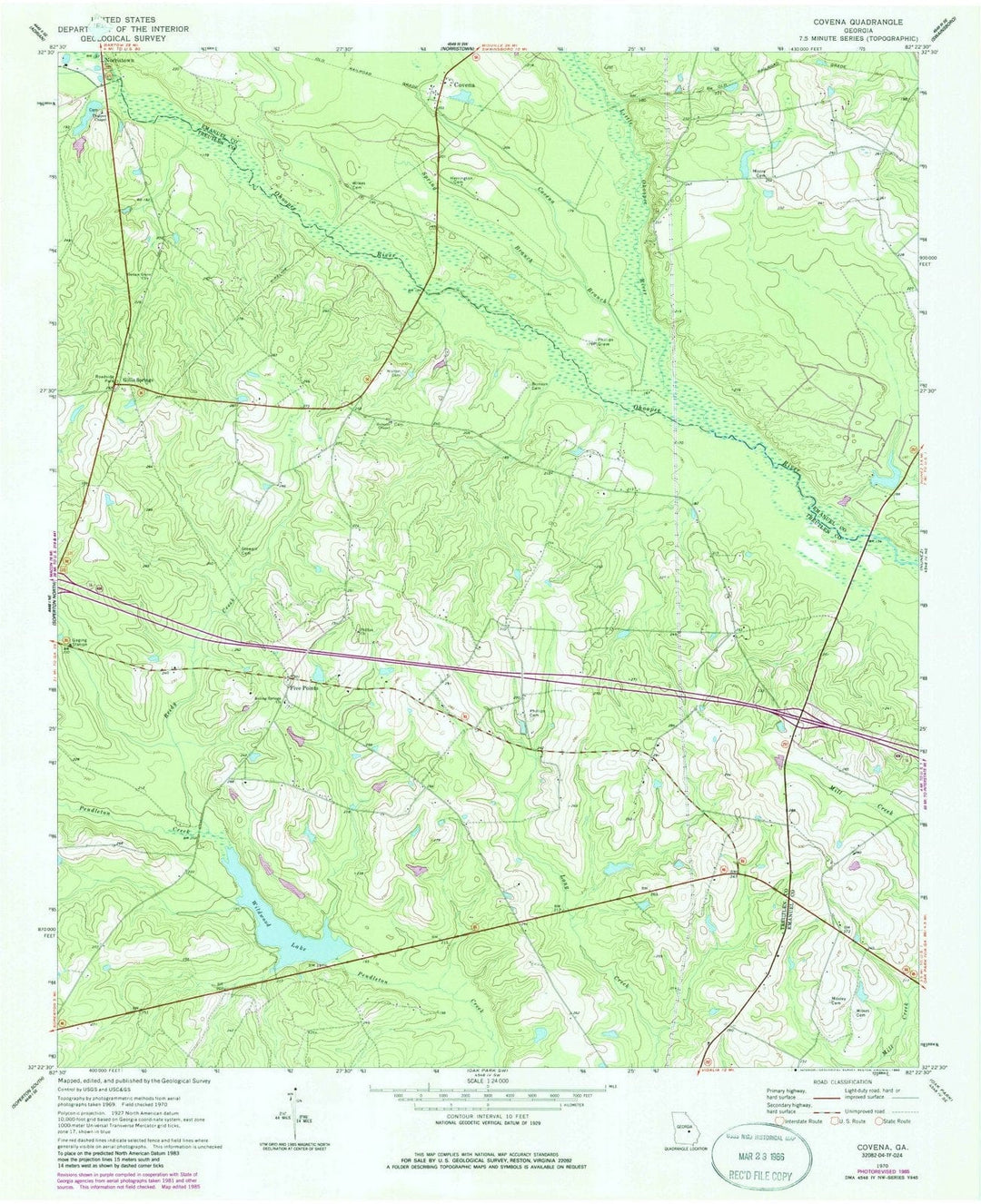 1970 Covena, GA - Georgia - USGS Topographic Map