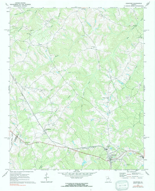 1971 Crawford, GA - Georgia - USGS Topographic Map