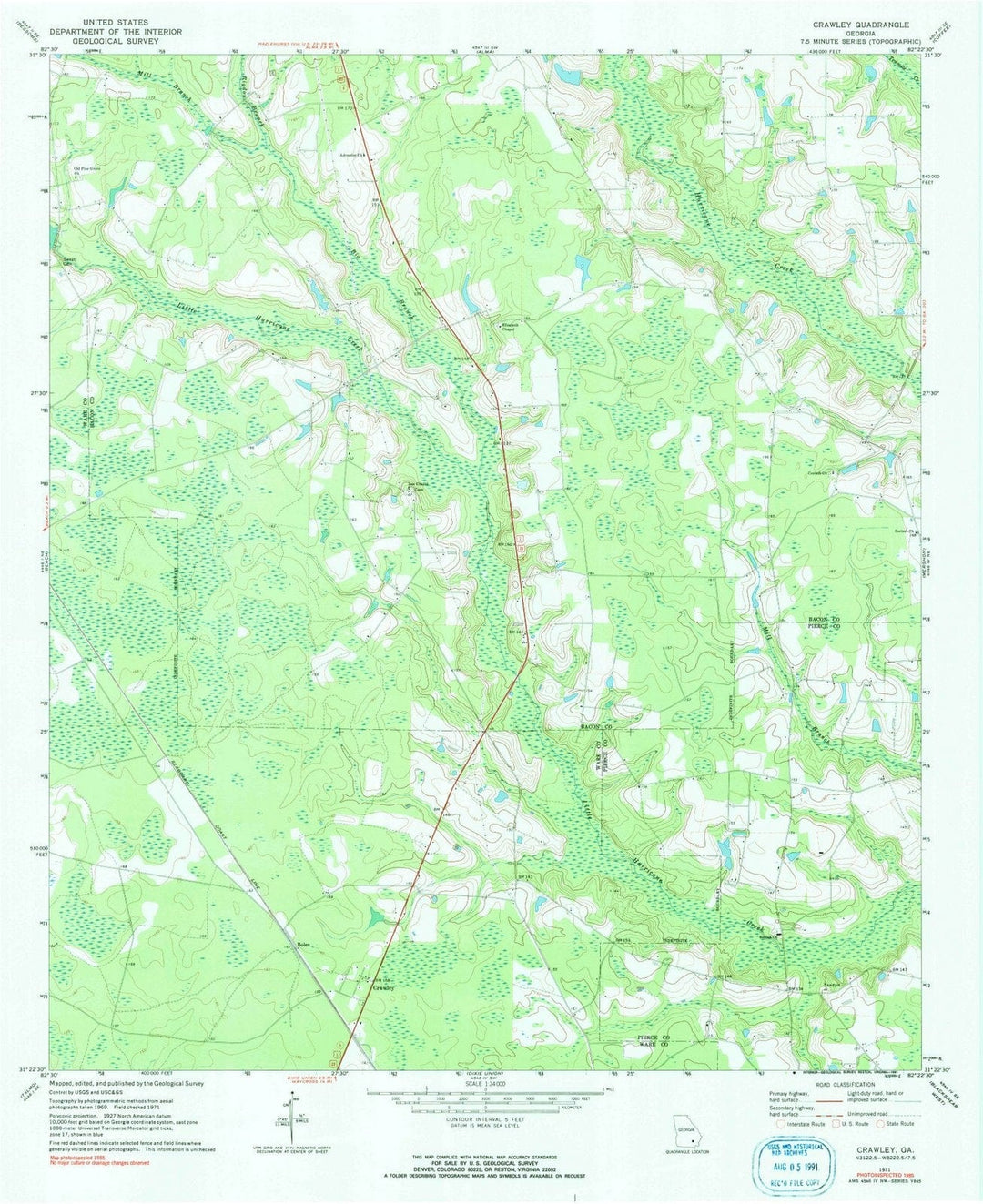 1971 Crawley, GA - Georgia - USGS Topographic Map