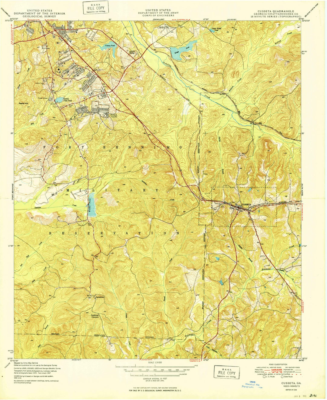 1949 Cusseta, GA - Georgia - USGS Topographic Map