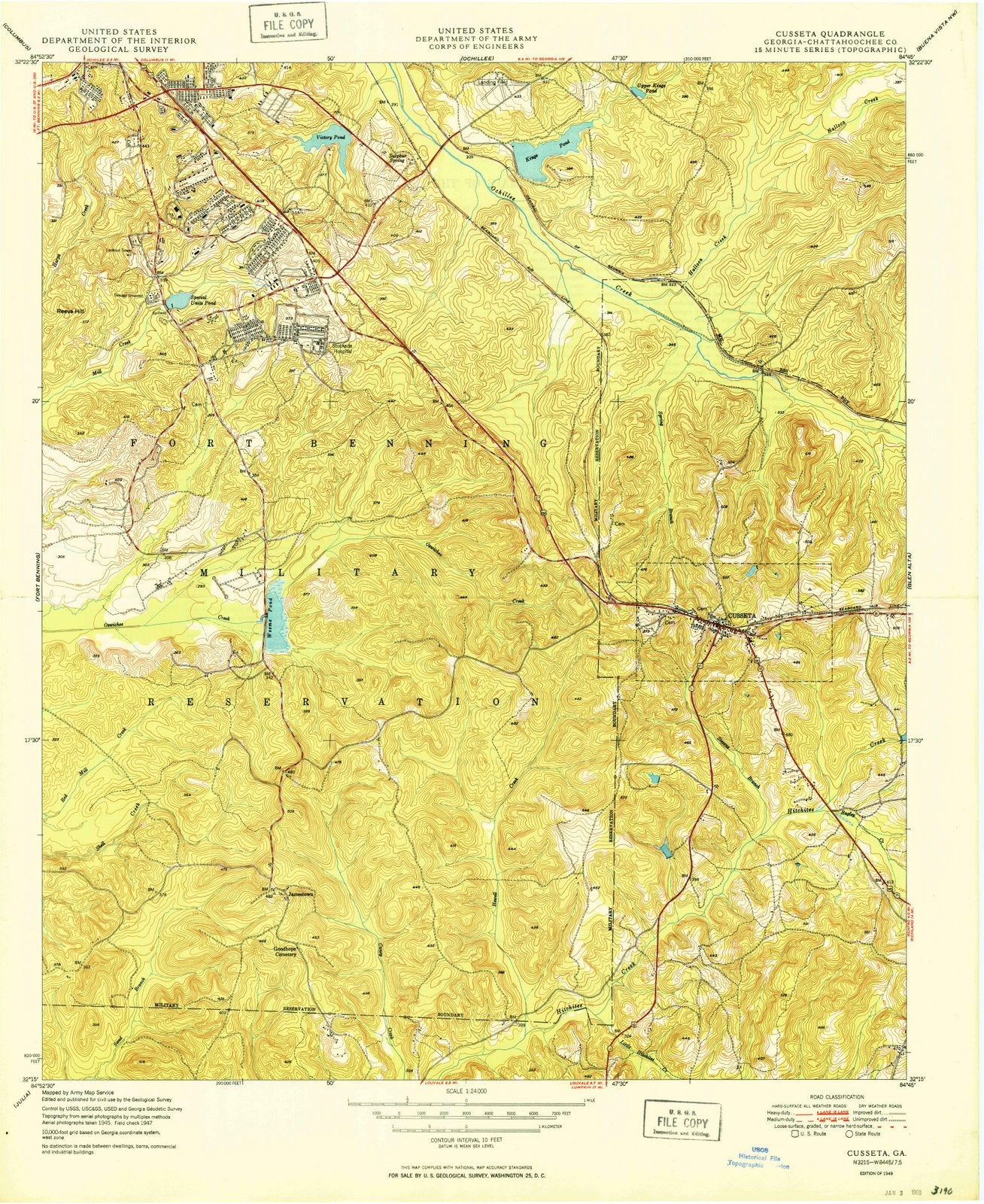 1949 Cusseta, GA - Georgia - USGS Topographic Map