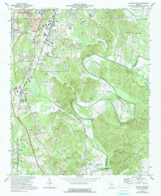 1972 Dalton South, GA - Georgia - USGS Topographic Map