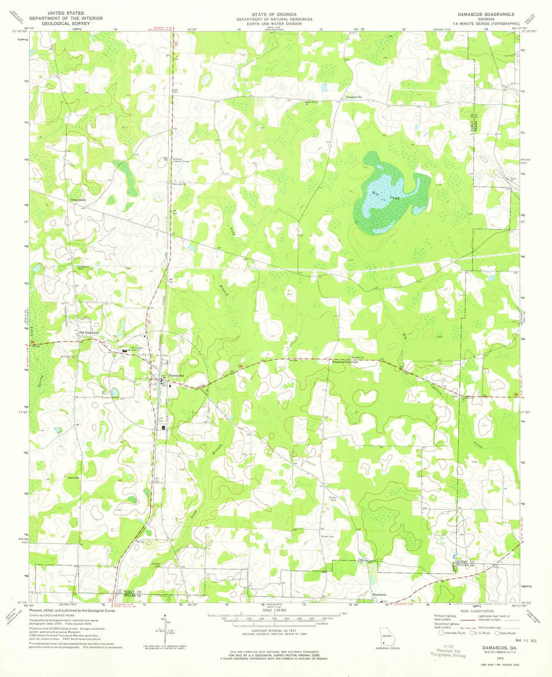 1974 Damascus, GA - Georgia - USGS Topographic Map