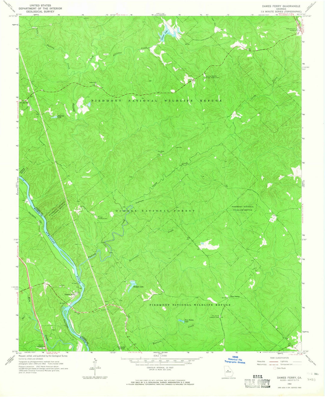1964 Dames Ferry, GA - Georgia - USGS Topographic Map