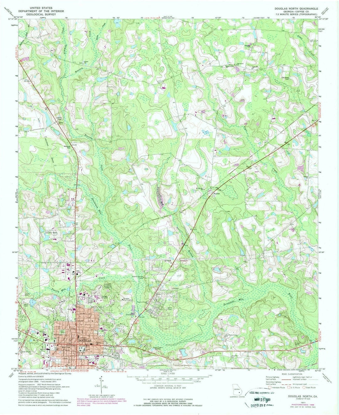 1971 Douglas, GA - Georgia - USGS Topographic Map