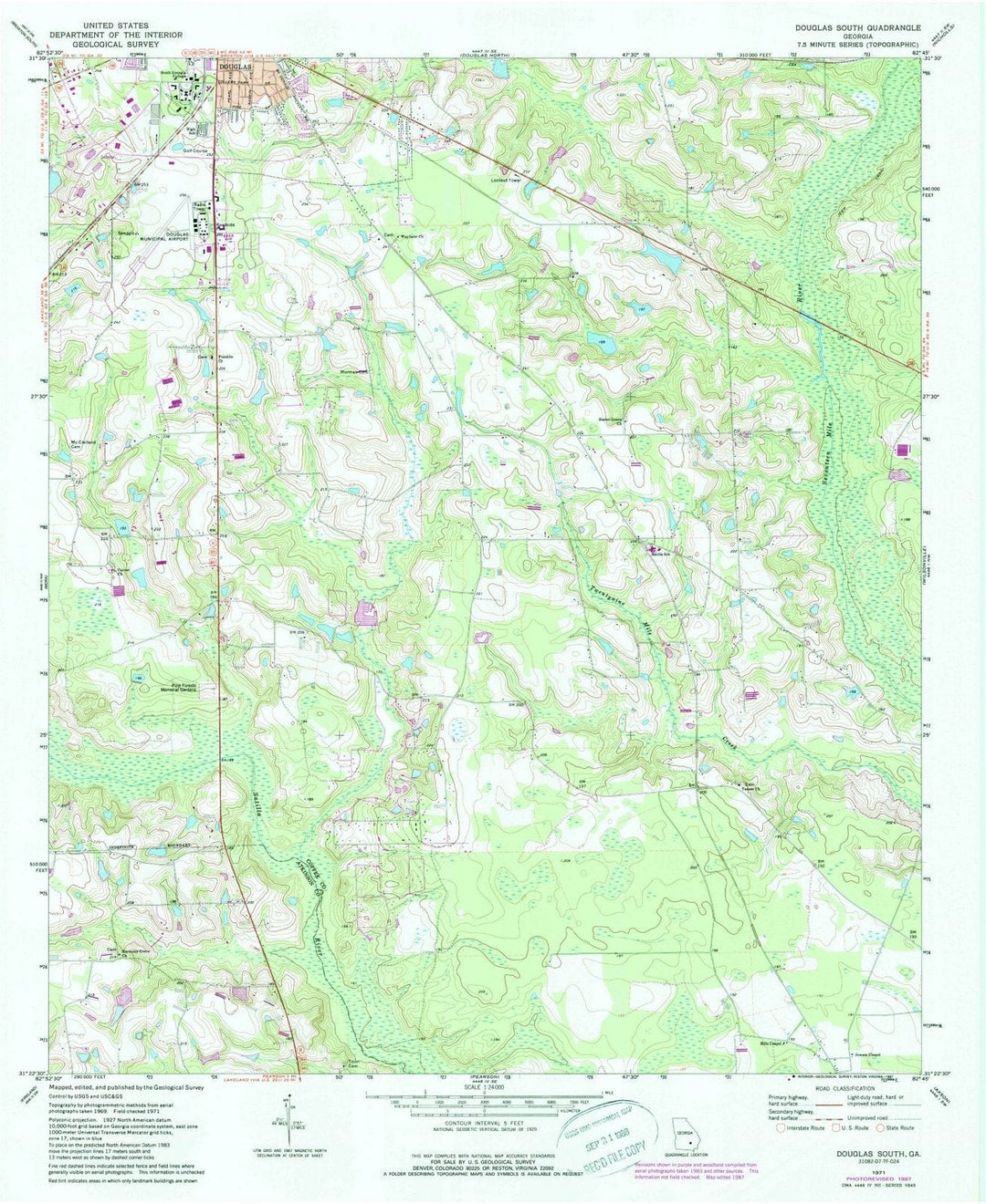 1971 Douglas, GA - Georgia - USGS Topographic Map v2
