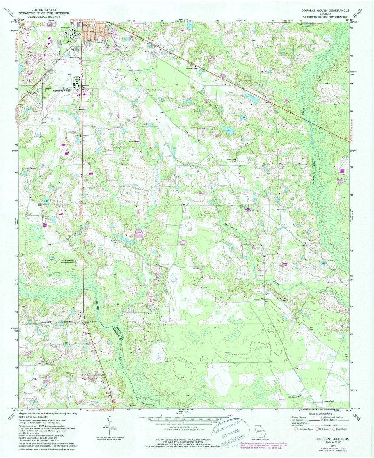 1971 Douglas, GA - Georgia - USGS Topographic Map v2