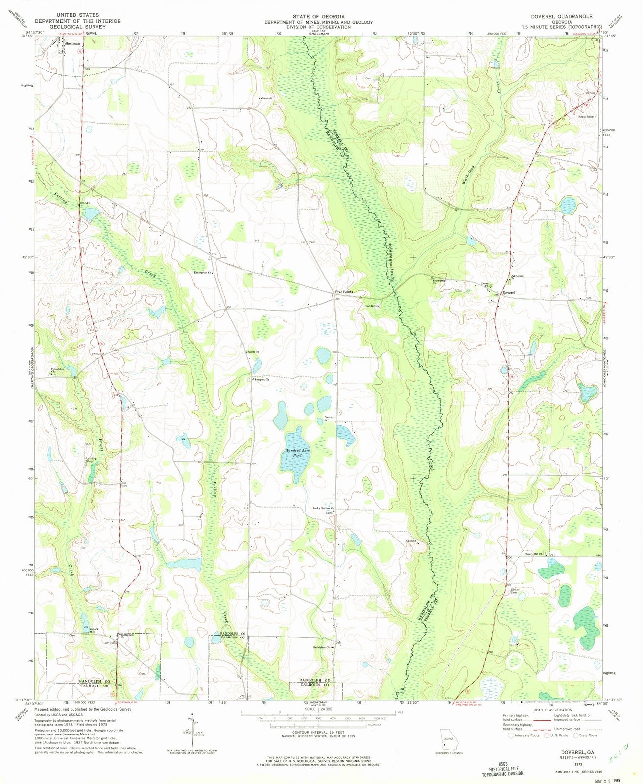 1973 Doverel, GA - Georgia - USGS Topographic Map