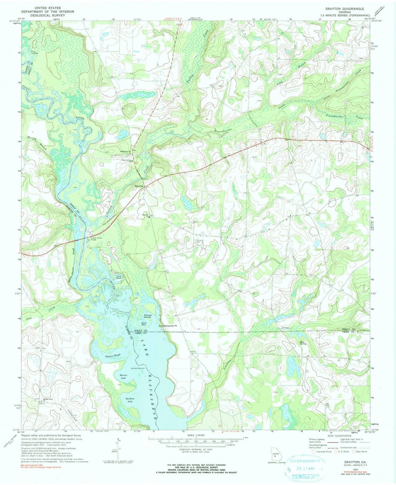 1972 Drayton, GA - Georgia - USGS Topographic Map