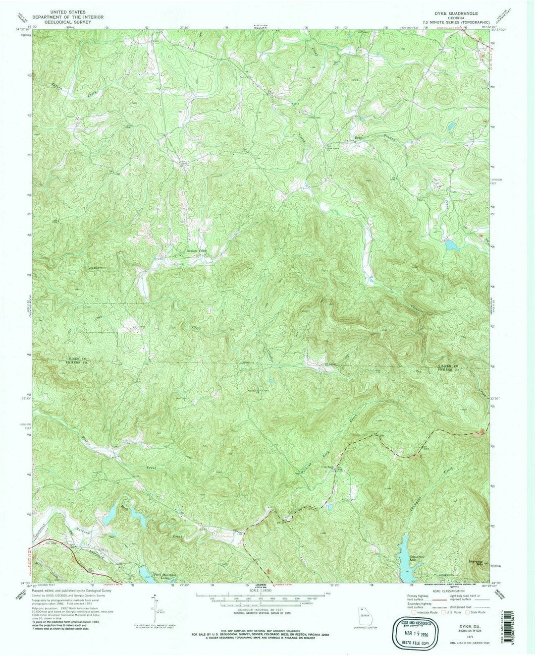 1971 Dyke, GA - Georgia - USGS Topographic Map