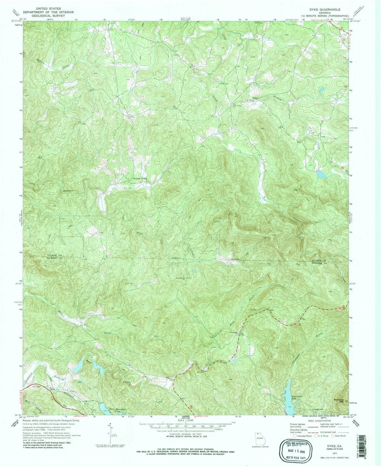 1971 Dyke, GA - Georgia - USGS Topographic Map