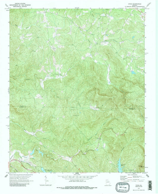 1971 Dyke, GA - Georgia - USGS Topographic Map