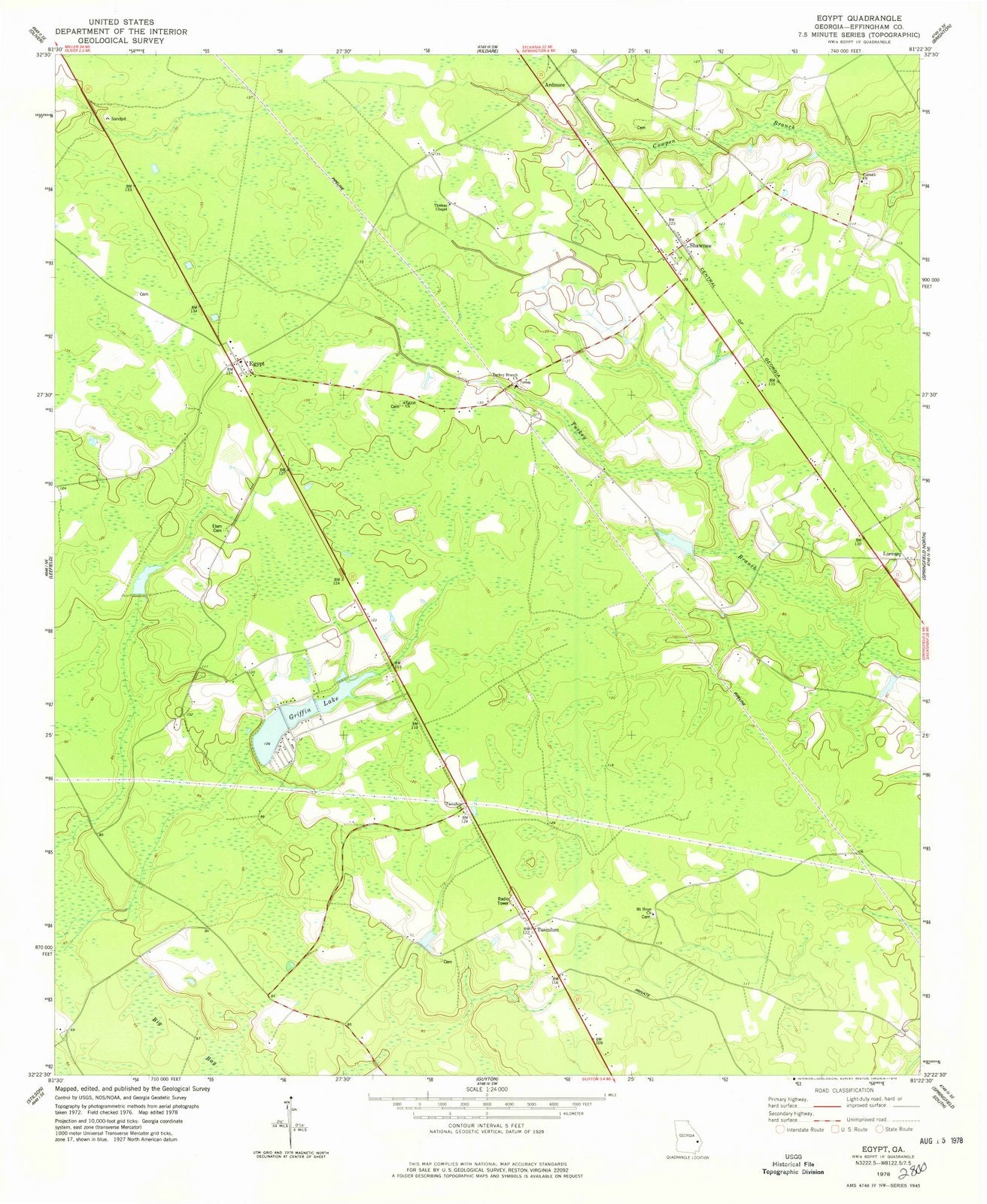 1978 Egypt, GA - Georgia - USGS Topographic Map