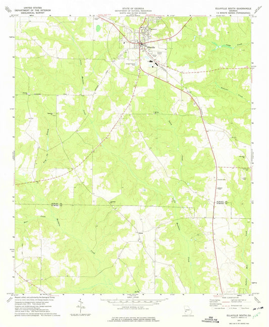 1972 Ellaville South, GA - Georgia - USGS Topographic Map