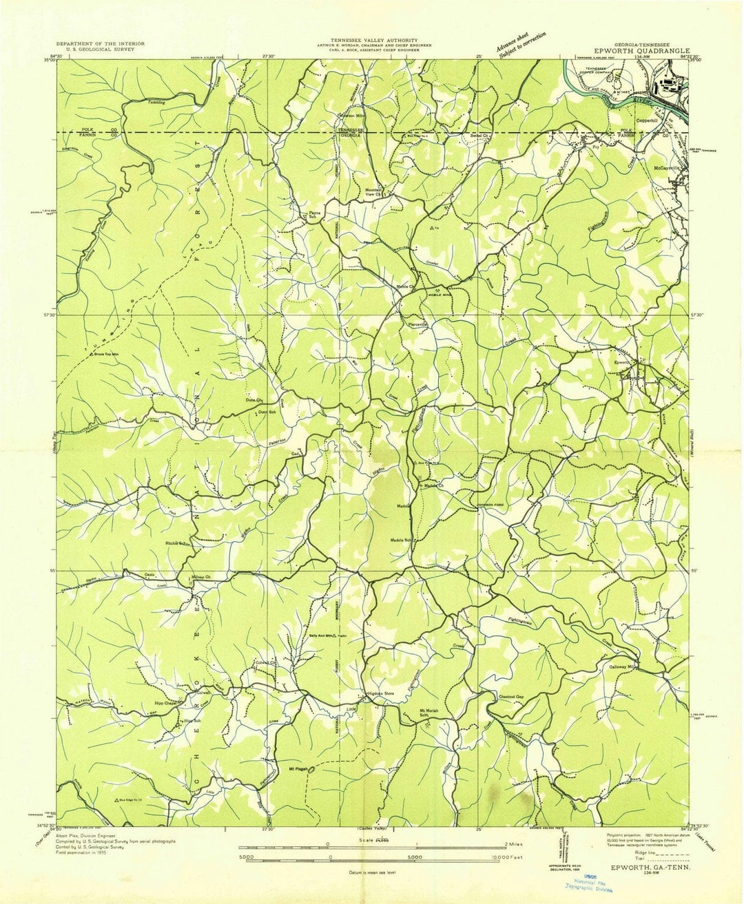 1935 Epworth, GA - Georgia - USGS Topographic Map