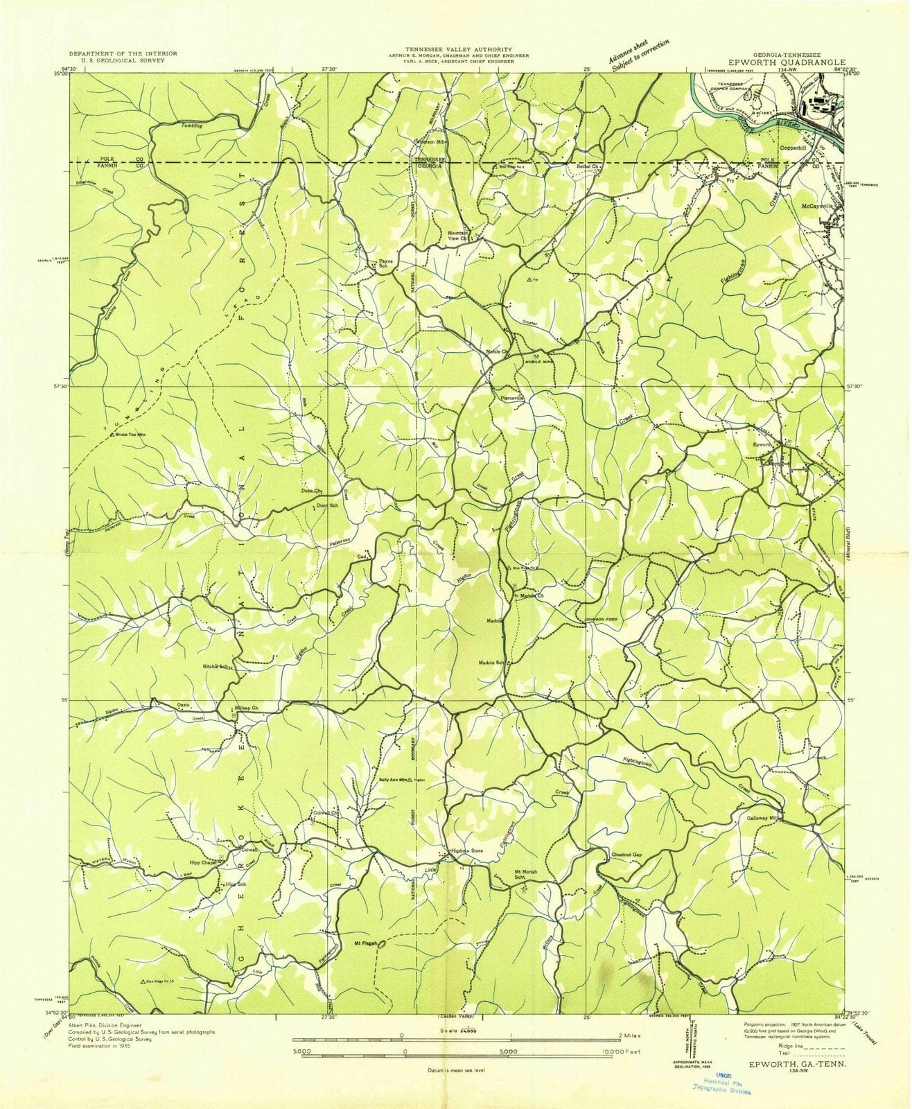 1935 Epworth, GA - Georgia - USGS Topographic Map