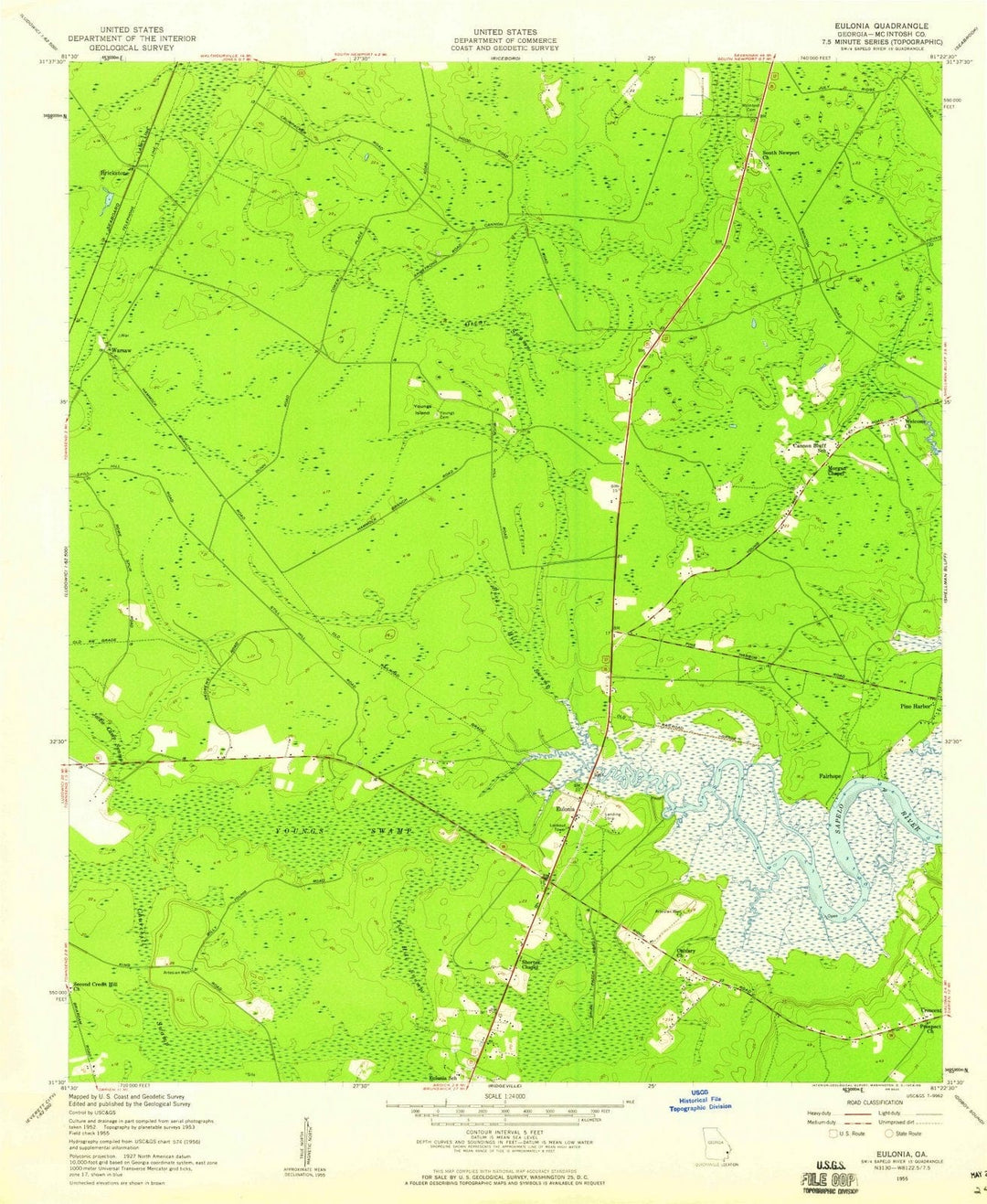 1955 Eulonia, GA - Georgia - USGS Topographic Map