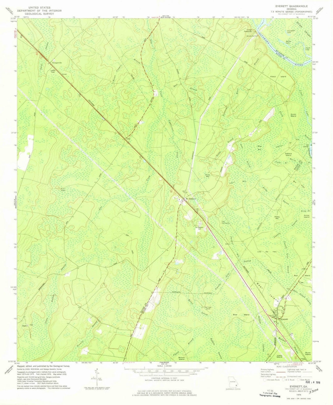 1978 Everett, GA - Georgia - USGS Topographic Map