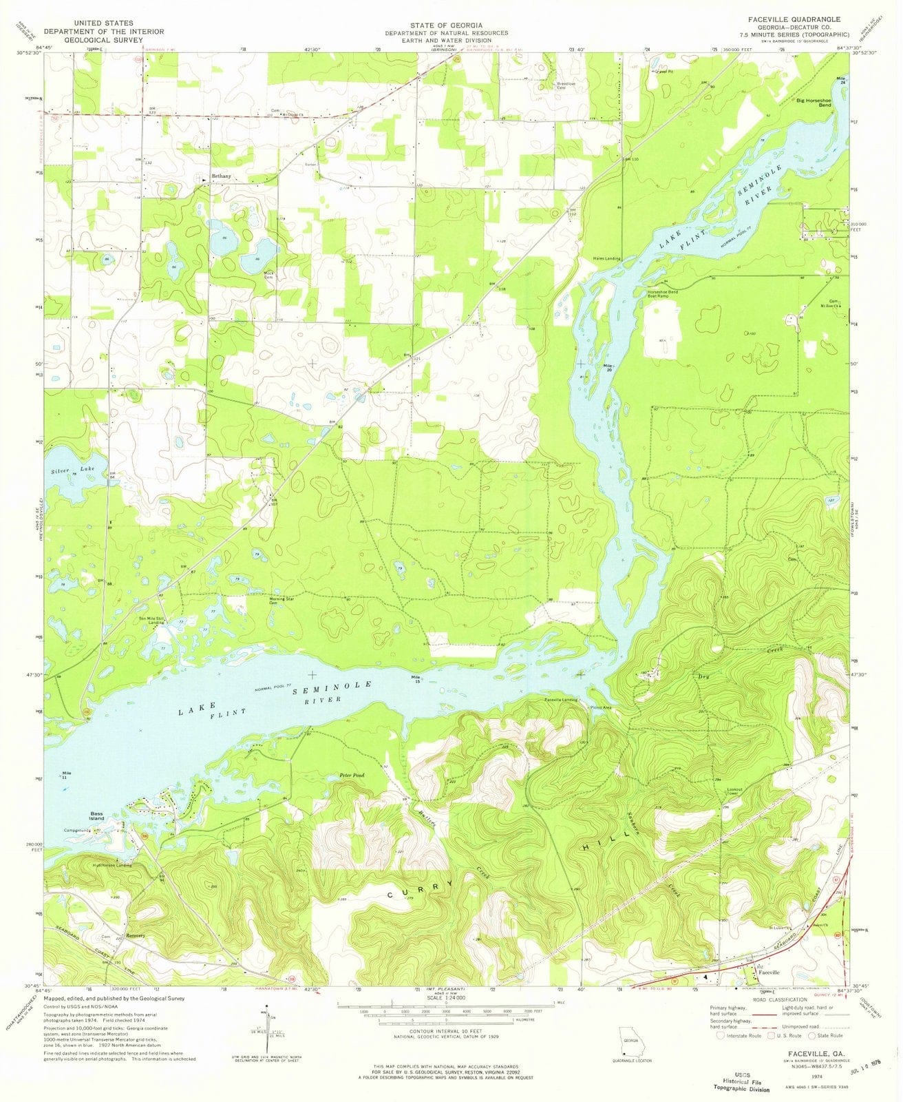 1974 Faceville, GA - Georgia - USGS Topographic Map