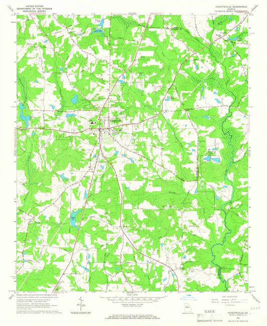 1965 Fayetteville, GA - Georgia - USGS Topographic Map
