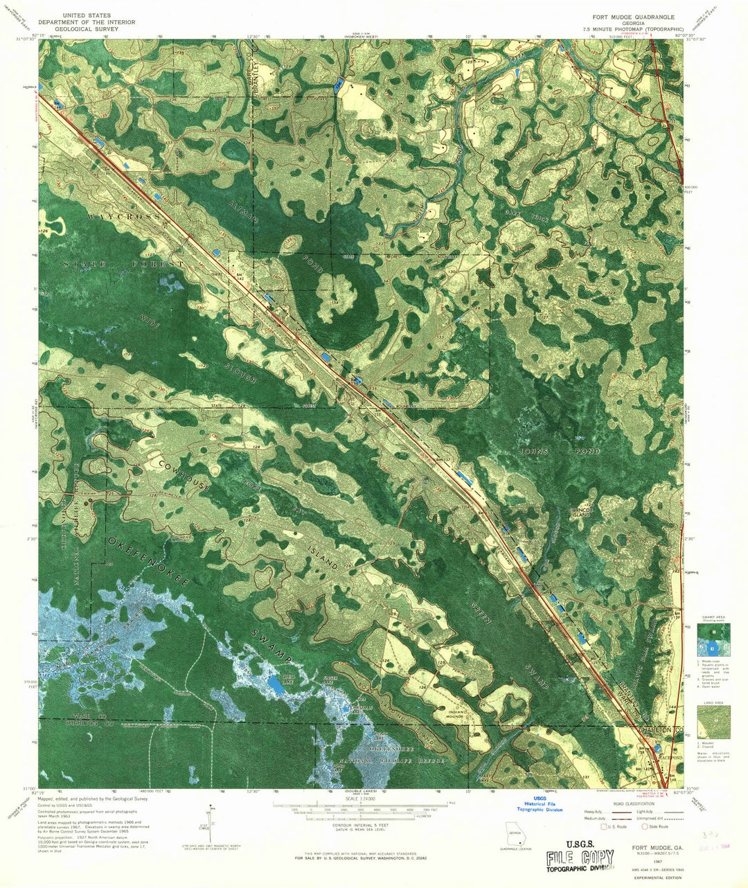 1967 Fort Mudge, GA - Georgia - USGS Topographic Map