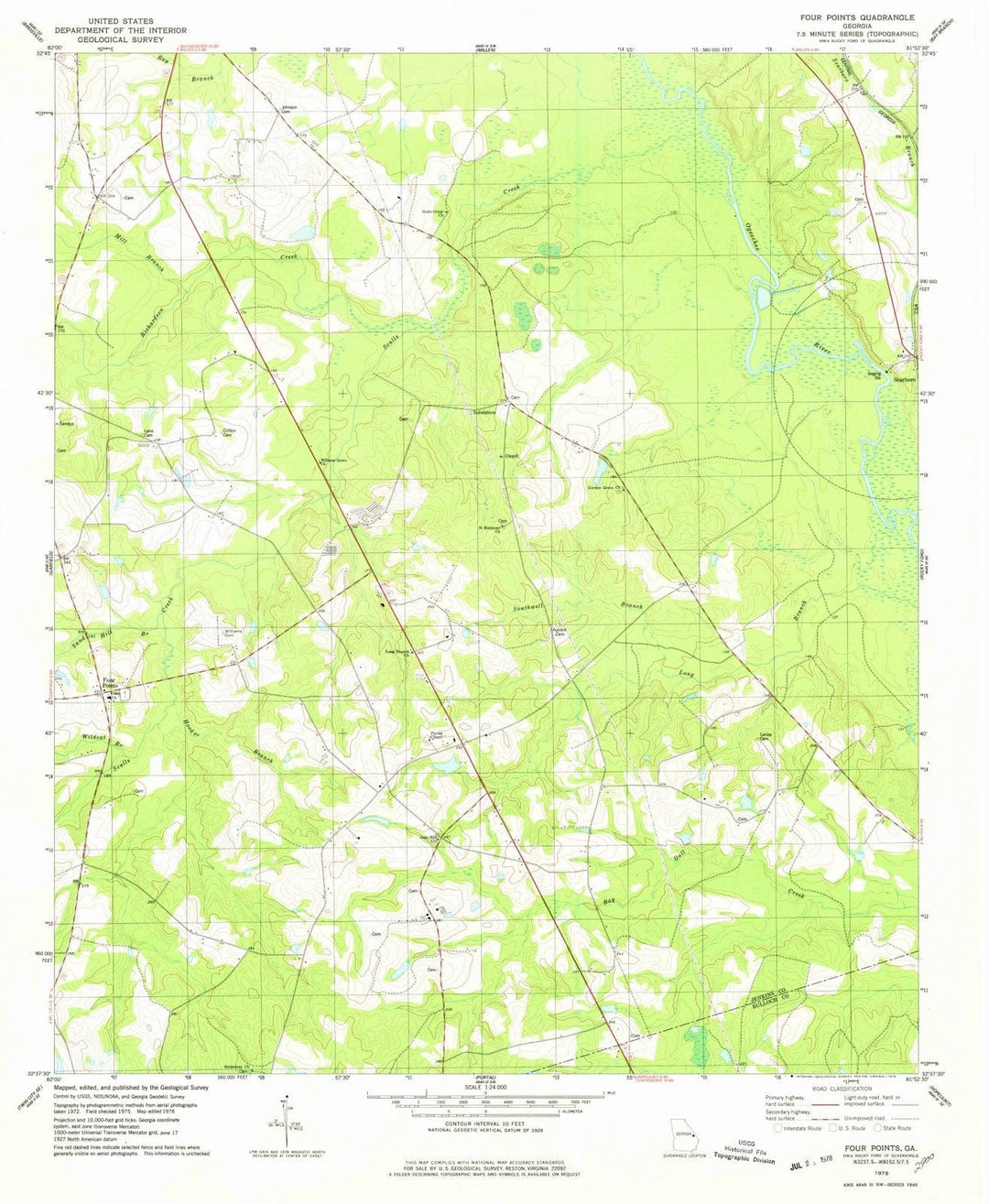 1978 Four Points, GA - Georgia - USGS Topographic Map