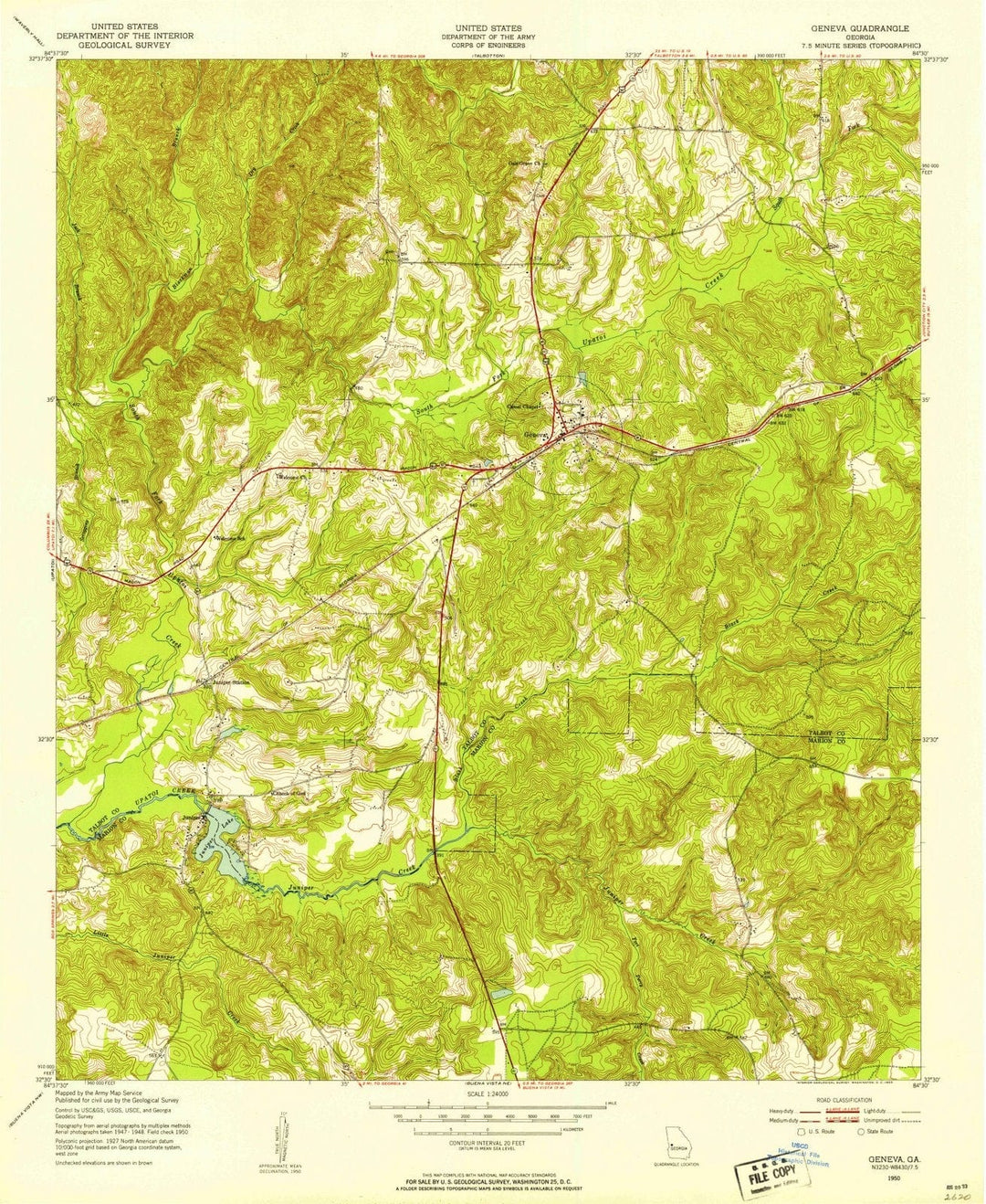 1950 Geneva, GA - Georgia - USGS Topographic Map