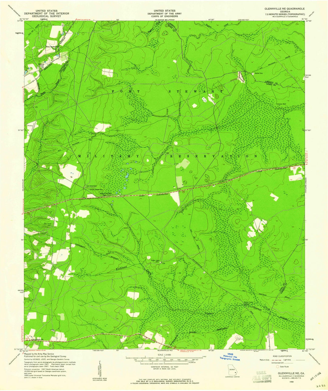 1958 Glennville, GA - Georgia - USGS Topographic Map
