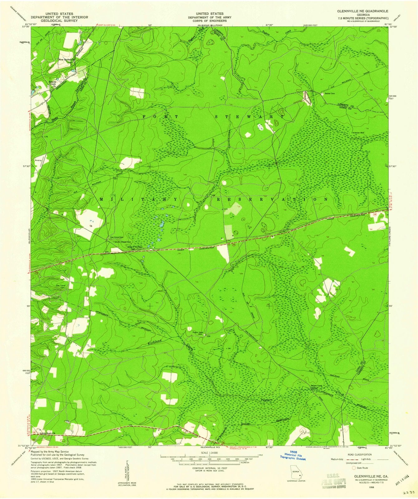 1958 Glennville, GA - Georgia - USGS Topographic Map