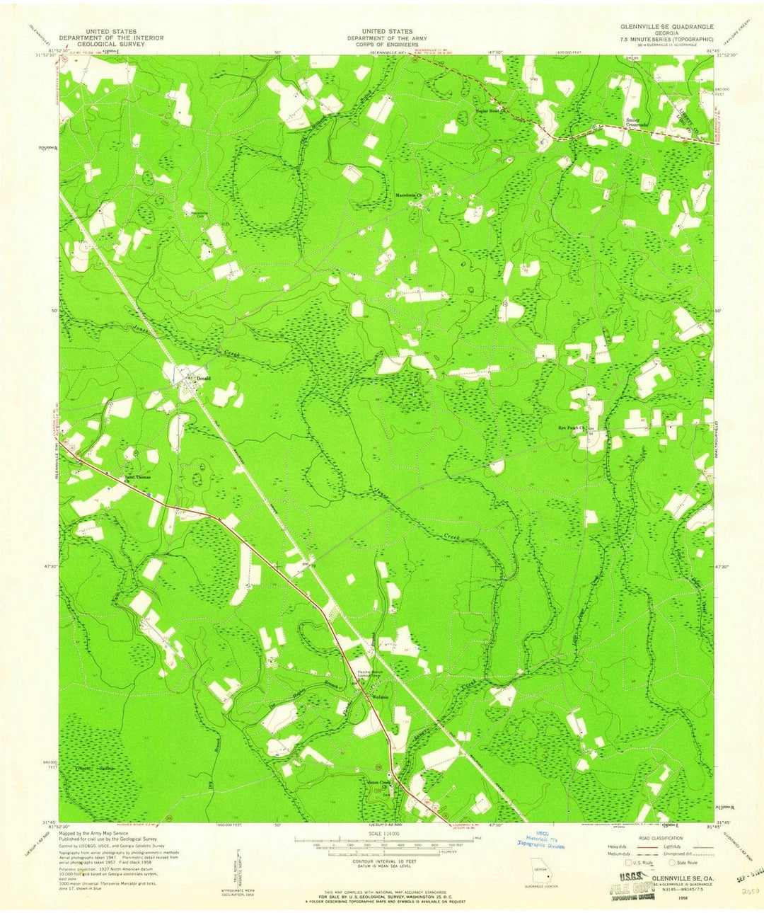 1958 Glennville, GA - Georgia - USGS Topographic Map v2