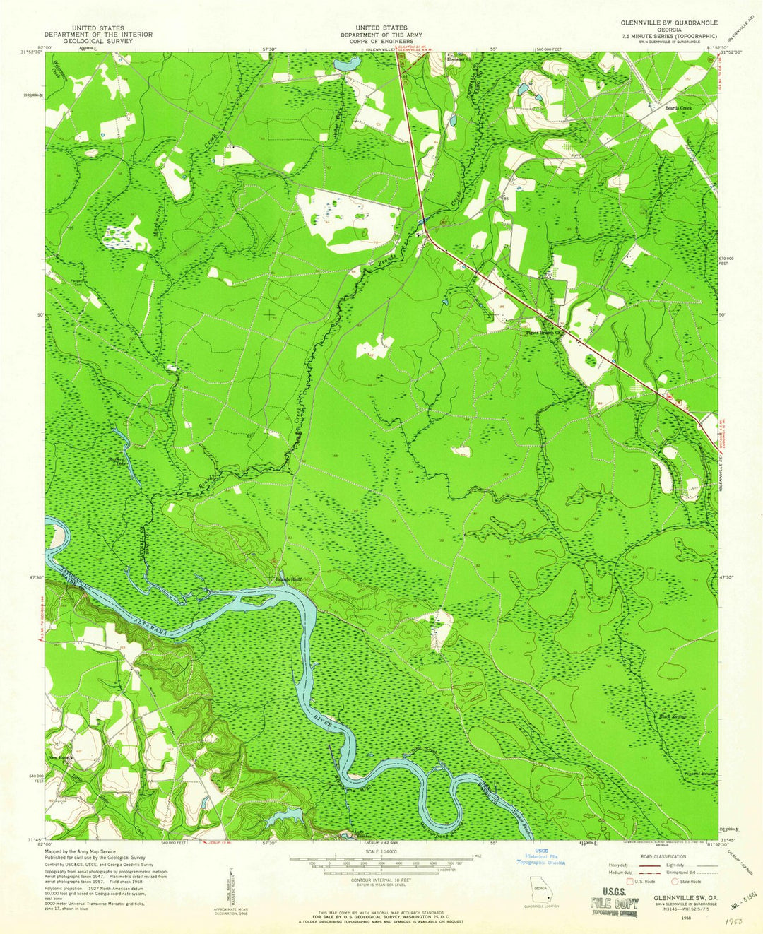 1958 Glennville, GA - Georgia - USGS Topographic Map v3