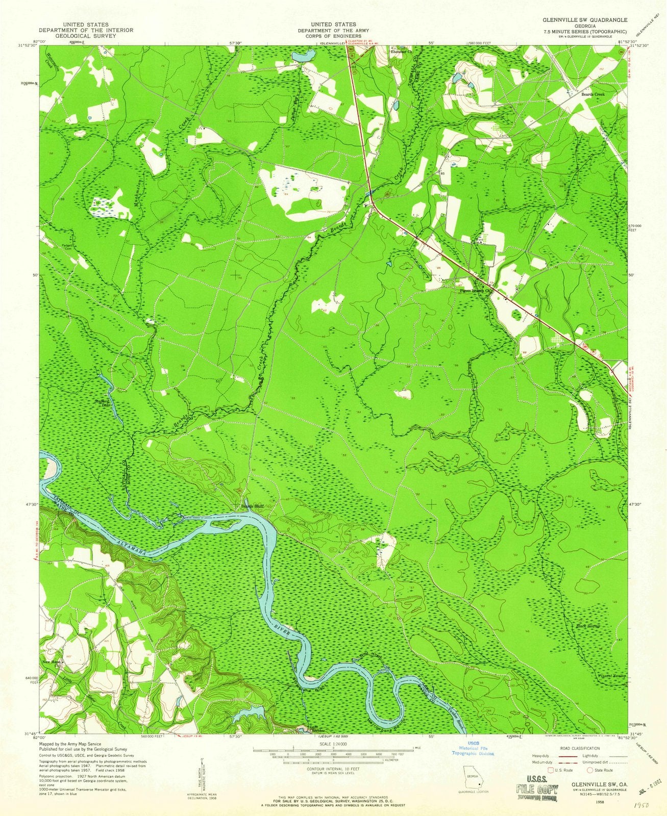 1958 Glennville, GA - Georgia - USGS Topographic Map v3