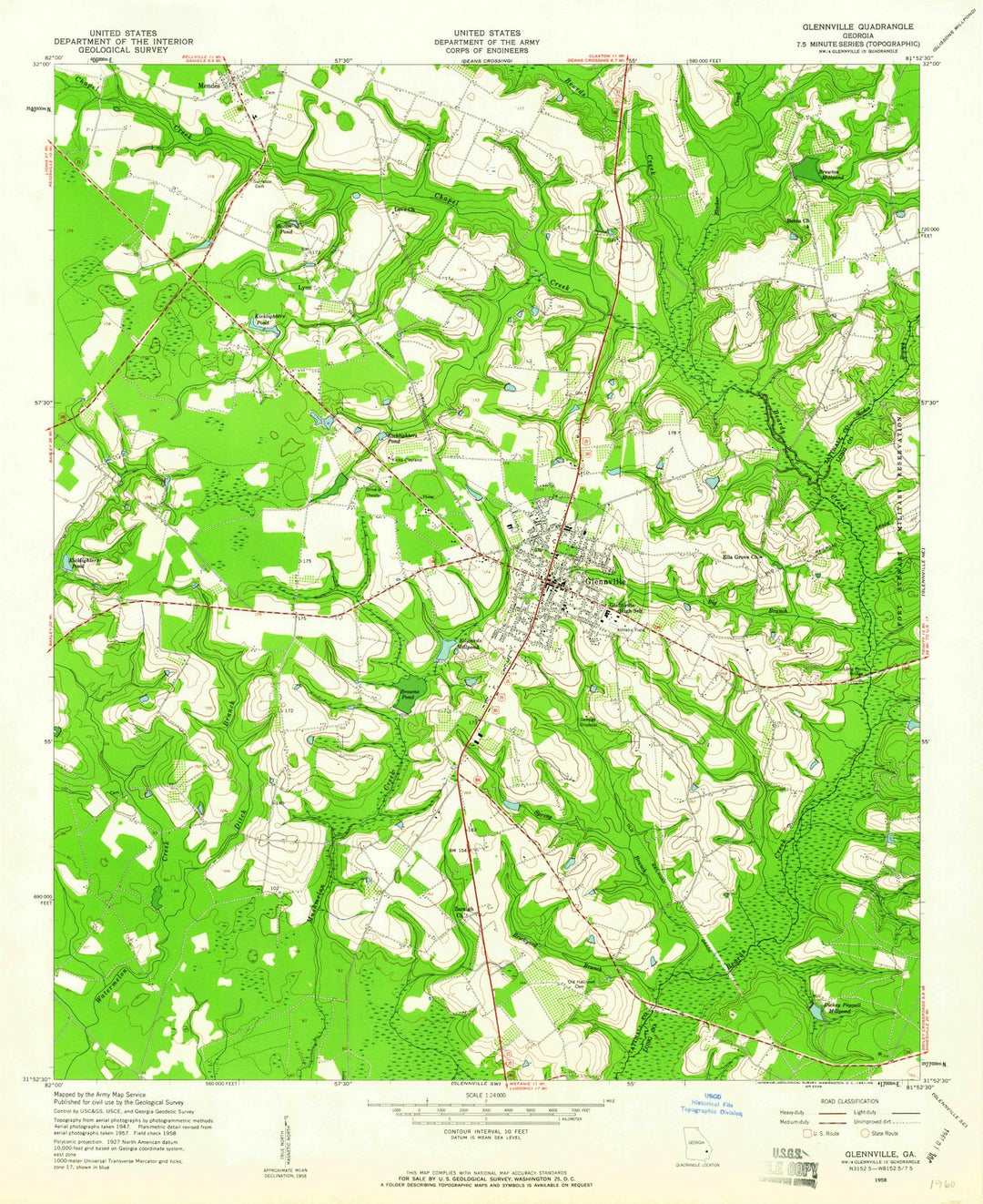 1958 Glennville, GA - Georgia - USGS Topographic Map v4