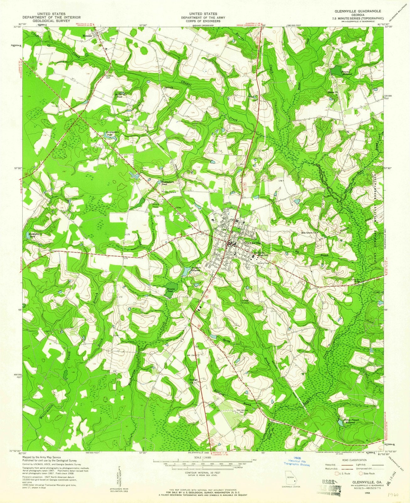 1958 Glennville, GA - Georgia - USGS Topographic Map v4