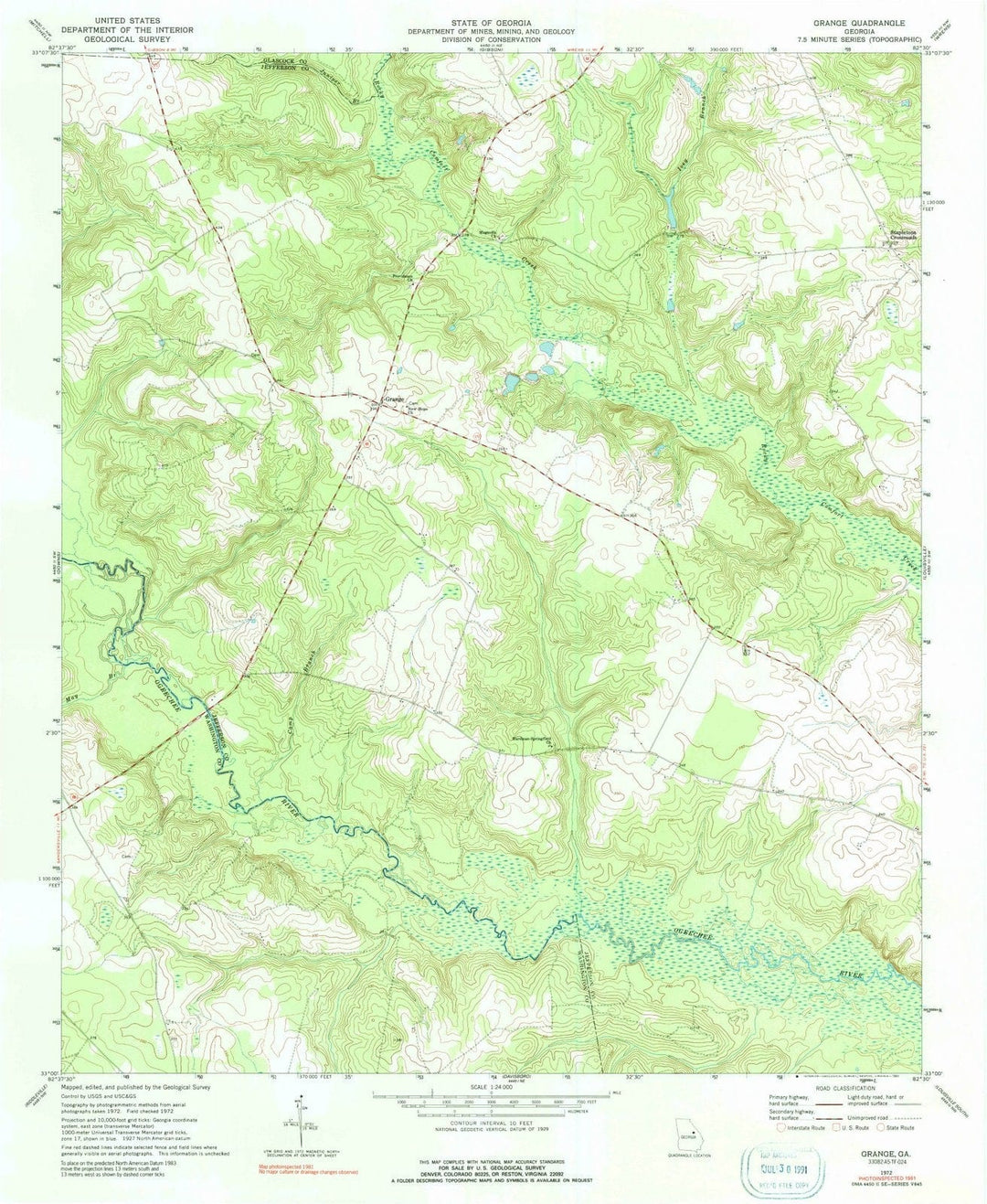 1972 Grange, GA - Georgia - USGS Topographic Map
