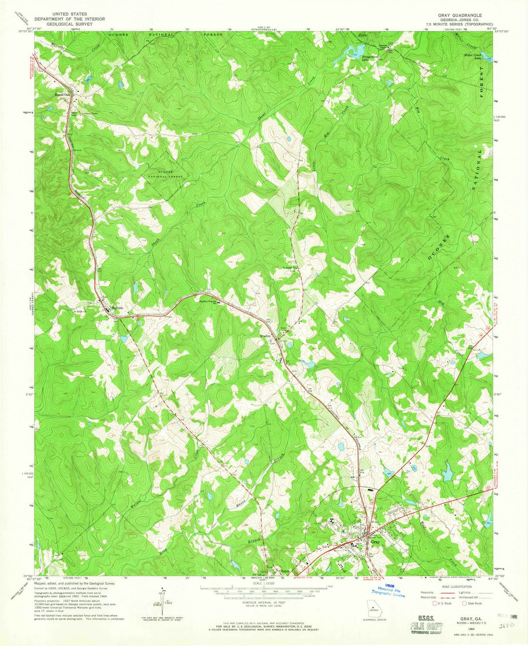 1964 Gray, GA - Georgia - USGS Topographic Map