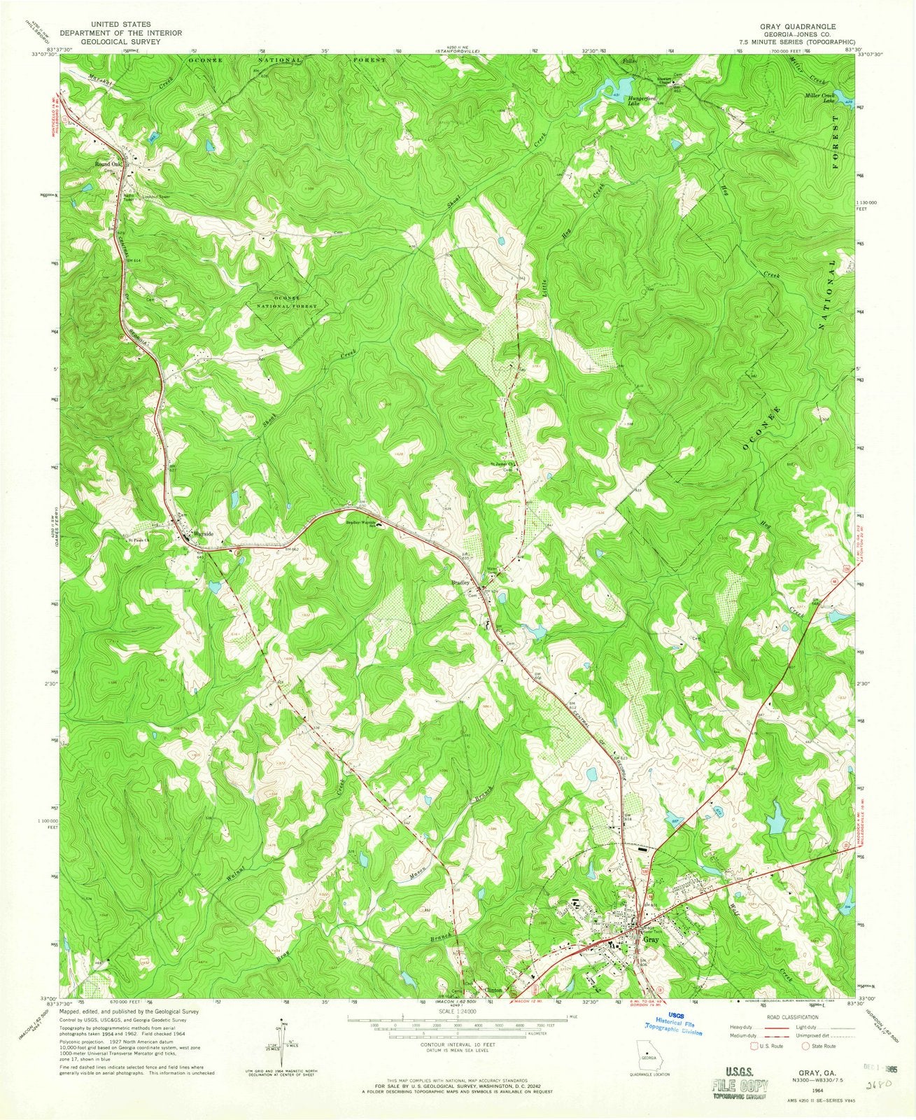 1964 Gray, GA - Georgia - USGS Topographic Map