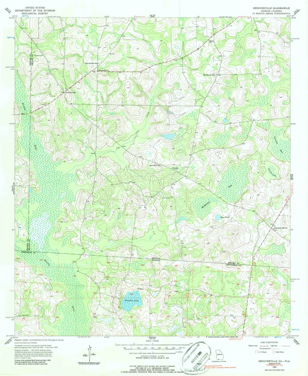 1956 Grooverville, GA - Georgia - USGS Topographic Map