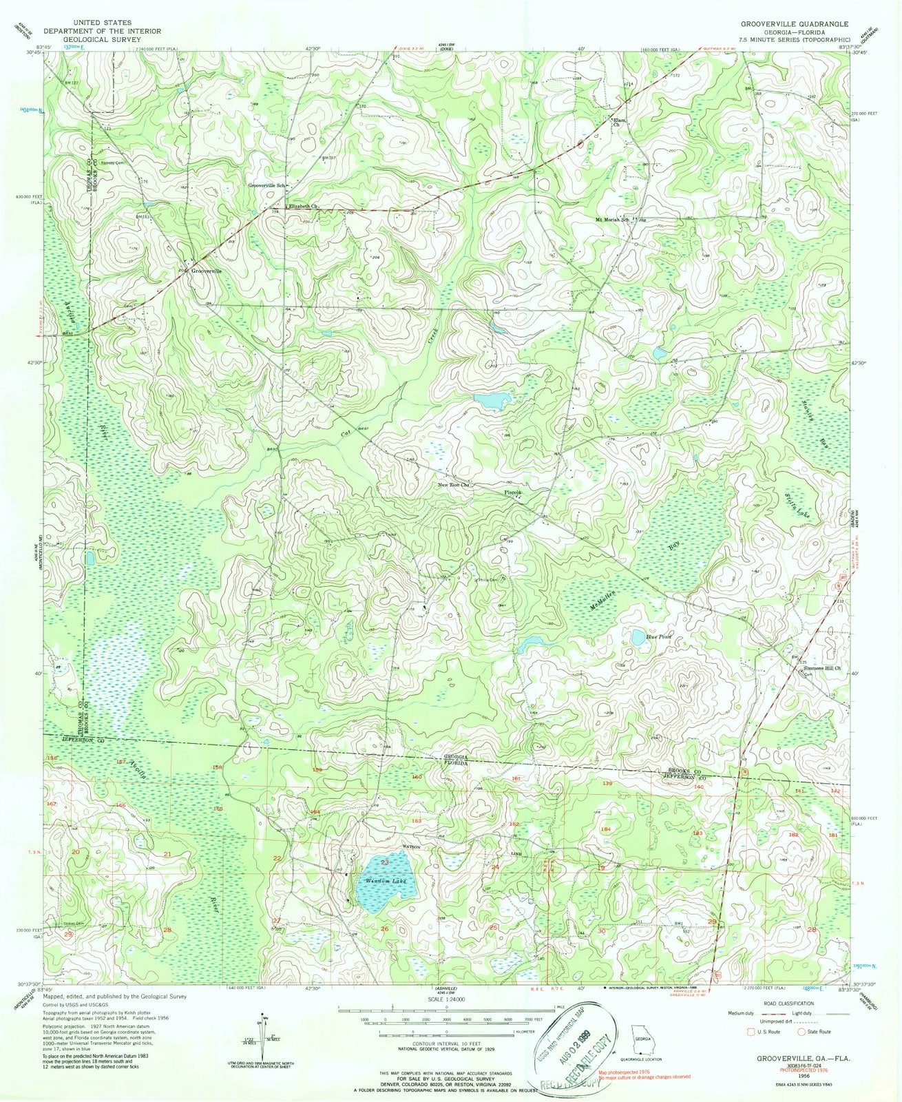 1956 Grooverville, GA - Georgia - USGS Topographic Map