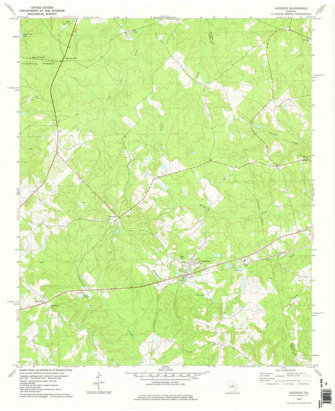 1978 Haddock, GA - Georgia - USGS Topographic Map