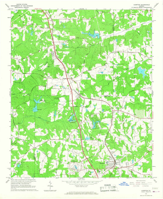 1965 Hampton, GA - Georgia - USGS Topographic Map