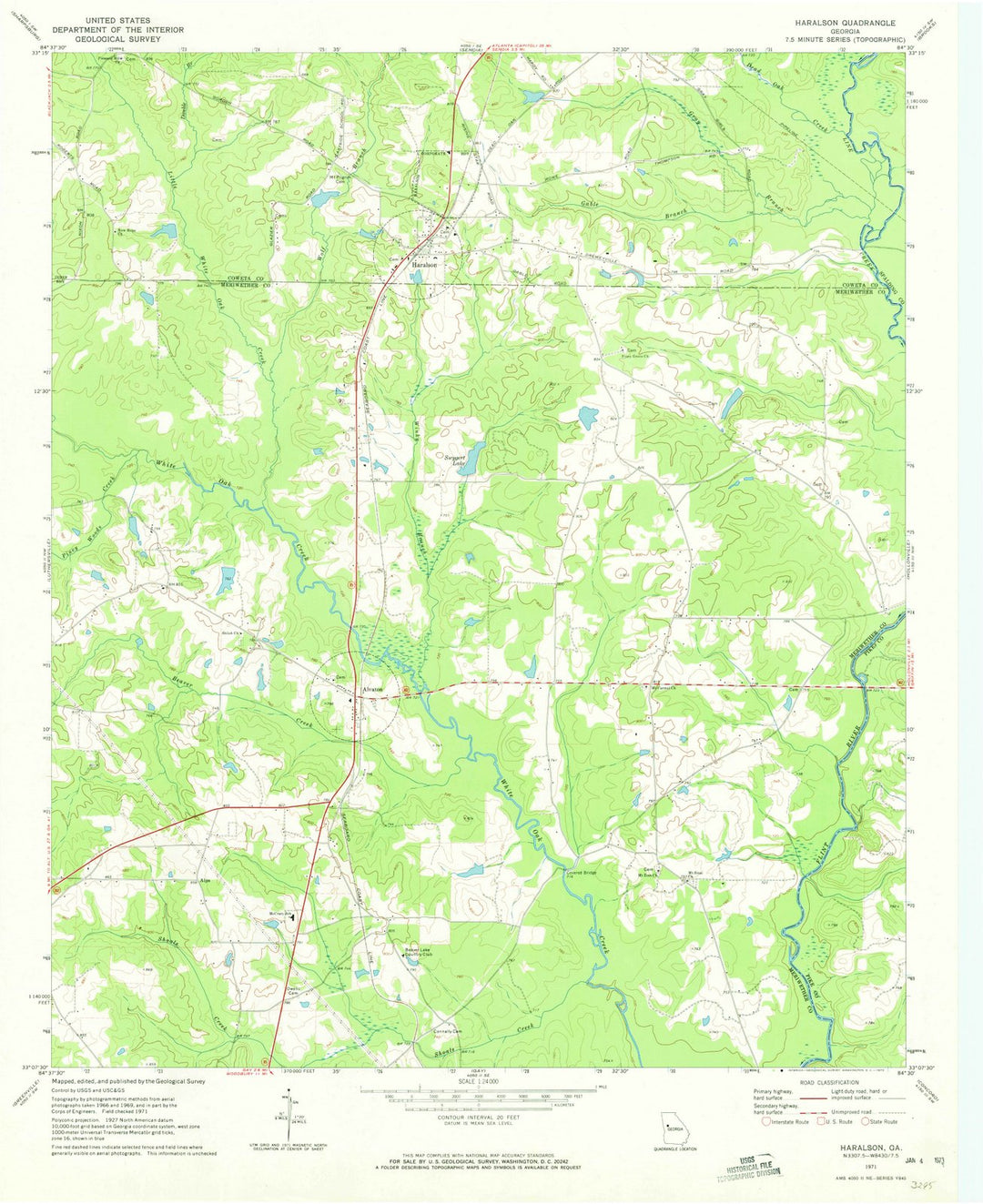 1971 Haralson, GA - Georgia - USGS Topographic Map