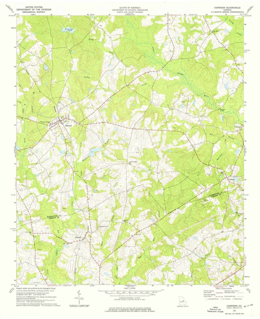 1973 Harrison, GA - Georgia - USGS Topographic Map