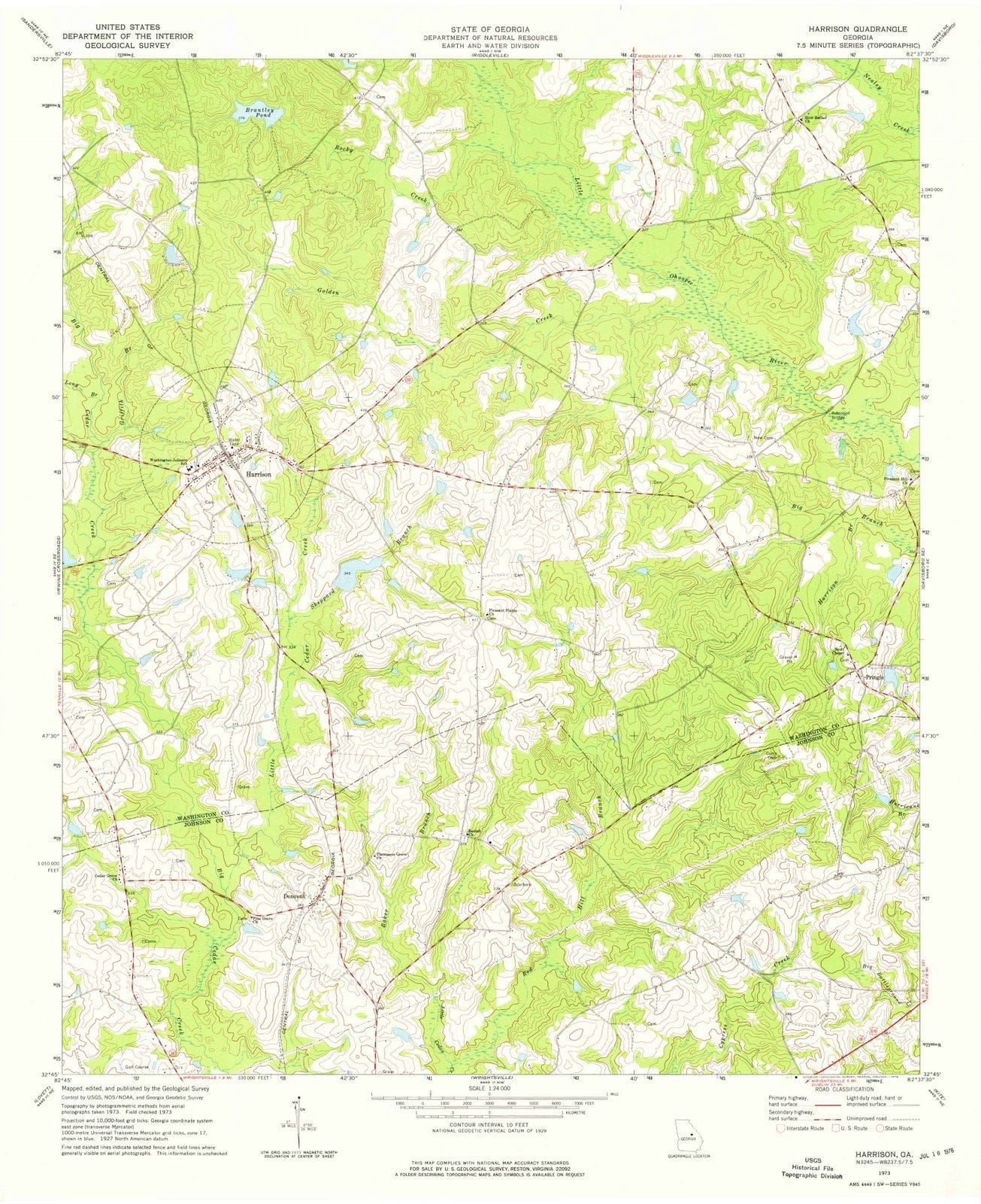1973 Harrison, GA - Georgia - USGS Topographic Map