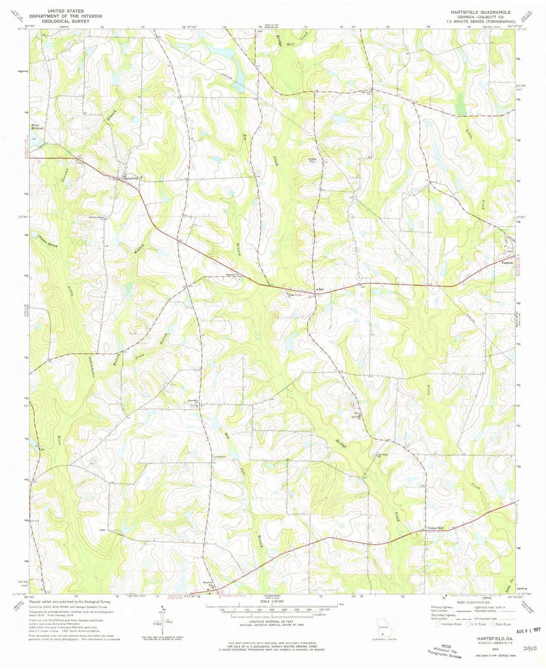 1974 Hartsfield, GA - Georgia - USGS Topographic Map