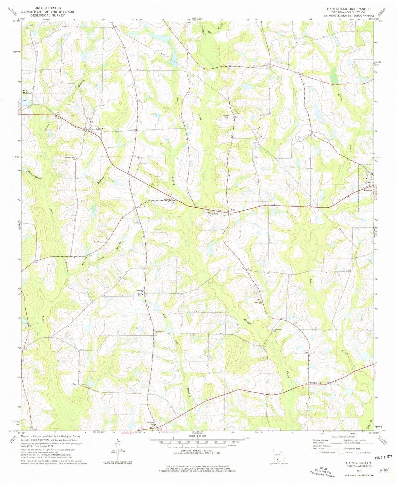 1974 Hartsfield, GA - Georgia - USGS Topographic Map