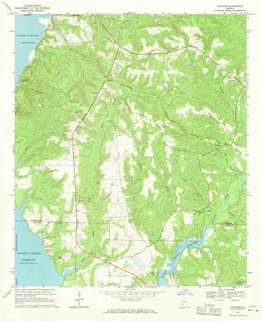 1967 Hatcher, GA - Georgia - USGS Topographic Map