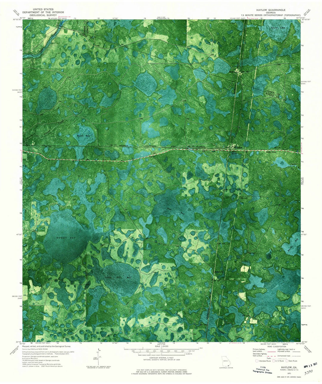 1971 Haylow, GA - Georgia - USGS Topographic Map