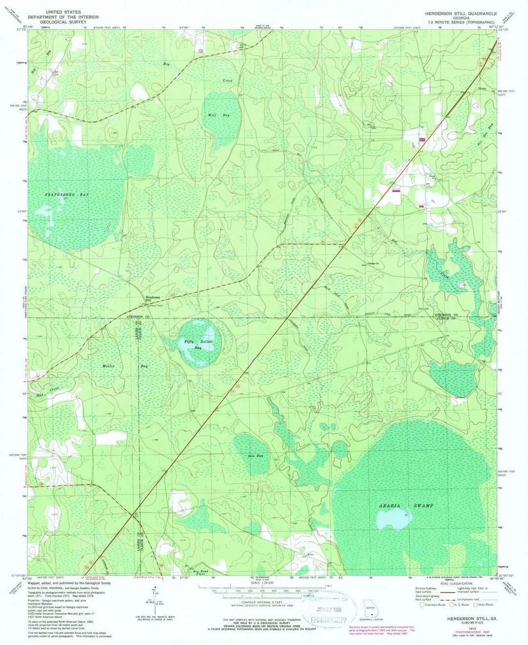 1972 Henderson Still, GA - Georgia - USGS Topographic Map